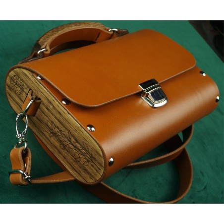 Torebka Oakline – skóra i drewno dębowe | Żywioły Craft