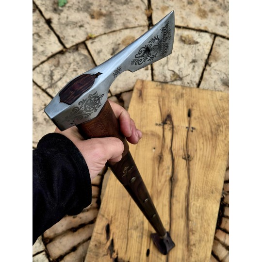 Ciupaga Góralska grawerowana ze zdobioną pochwą | Żywioły Craft