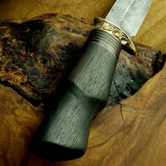 Nóż myśliwski z damastu NMV/15N20 | Żywioły Craft