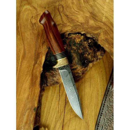 Nóż myśliwski damast NMV/15N20 palisander | Żywioły Craft