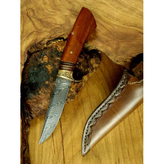 Nóż myśliwski damast NMV/15N20 Sapeli | Żywioły Craft