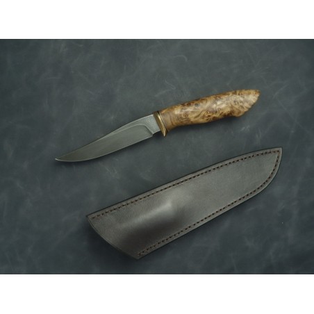 Strix - nóż z damastu piórkowego