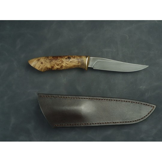 Strix - nóż z damastu piórkowego