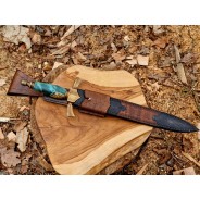 Sztylet z damastu 465 mm – ręcznie kuty | Żywioły Craft