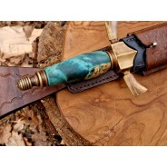 Sztylet z damastu 465 mm – ręcznie kuty | Żywioły Craft